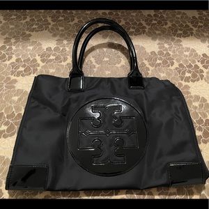 Tory Burch Ella Nylon Black Large Tote